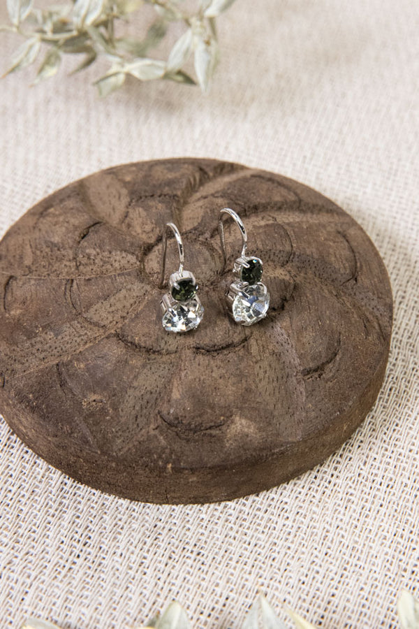 Panola Earrings - Pewter/Crystal