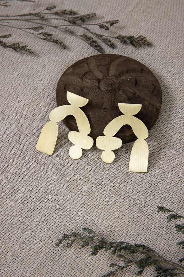 Bertille Earrings - Brass