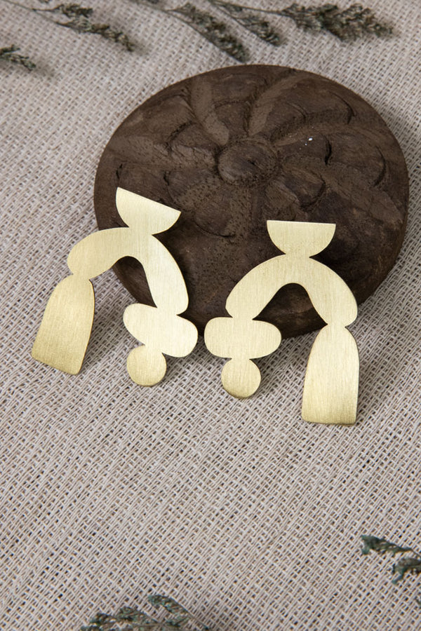Bertille Earrings - Brass