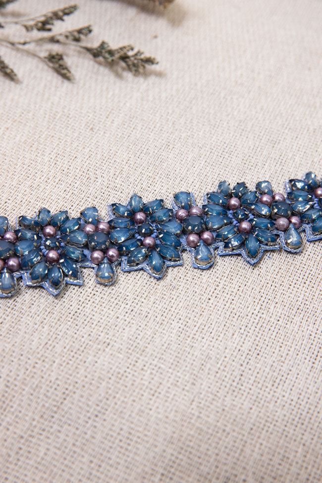 Amaya Beaded Belt - Blue