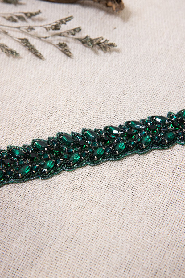 Clynton Beaded Belt - Forest Green
