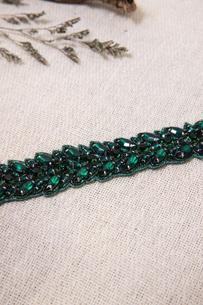 Clynton Beaded Belt - Forest Green