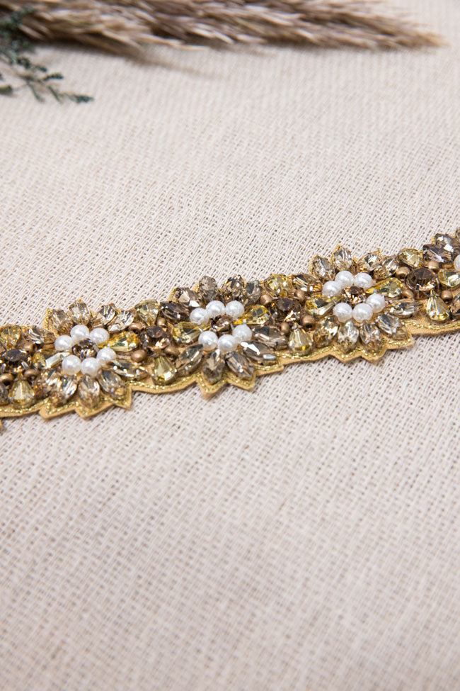 Bentley Beaded Belt - Gold