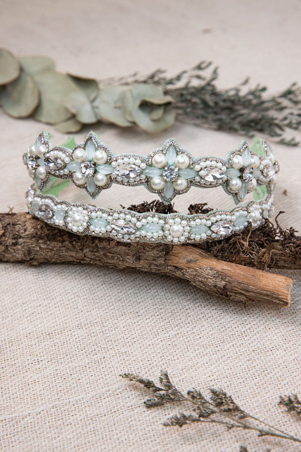 Lalita Handmade Beaded Headband - Sage