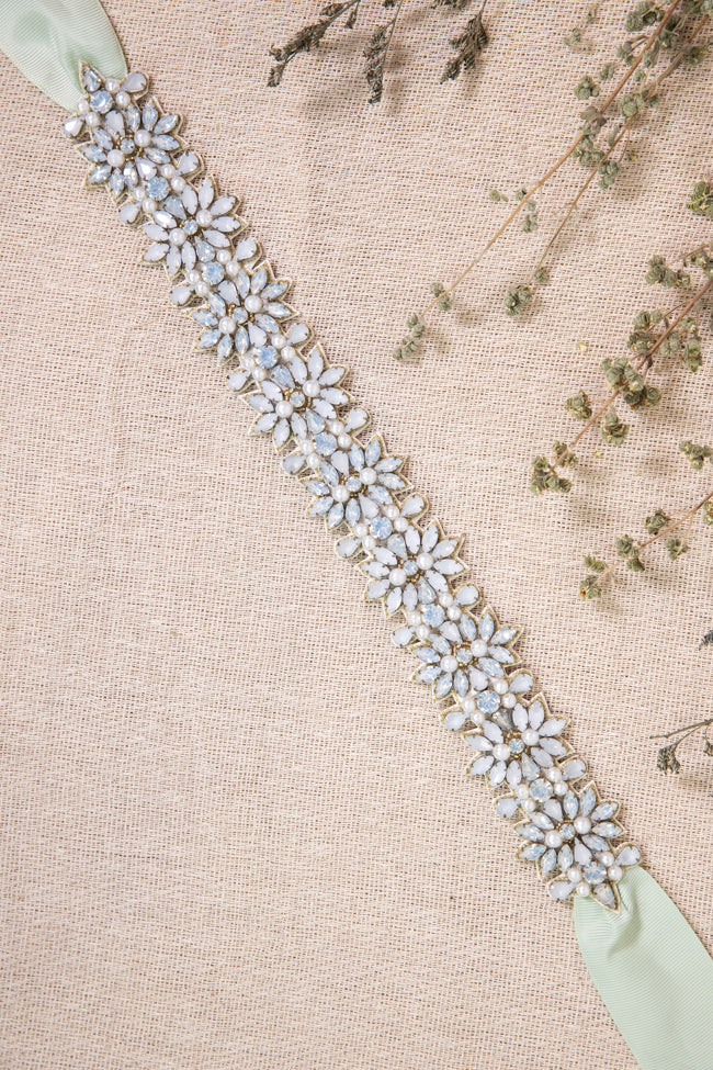 Azalea Beaded Belt - Sage