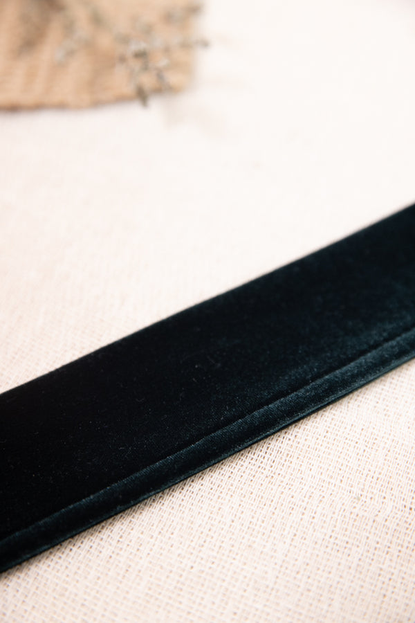 Jade Velvet Belt - Forest Green