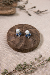 Amel Earrings - Pearl/Crystal/Blue