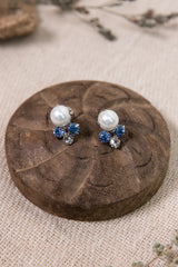 Amel Earrings - Pearl/Crystal/Blue