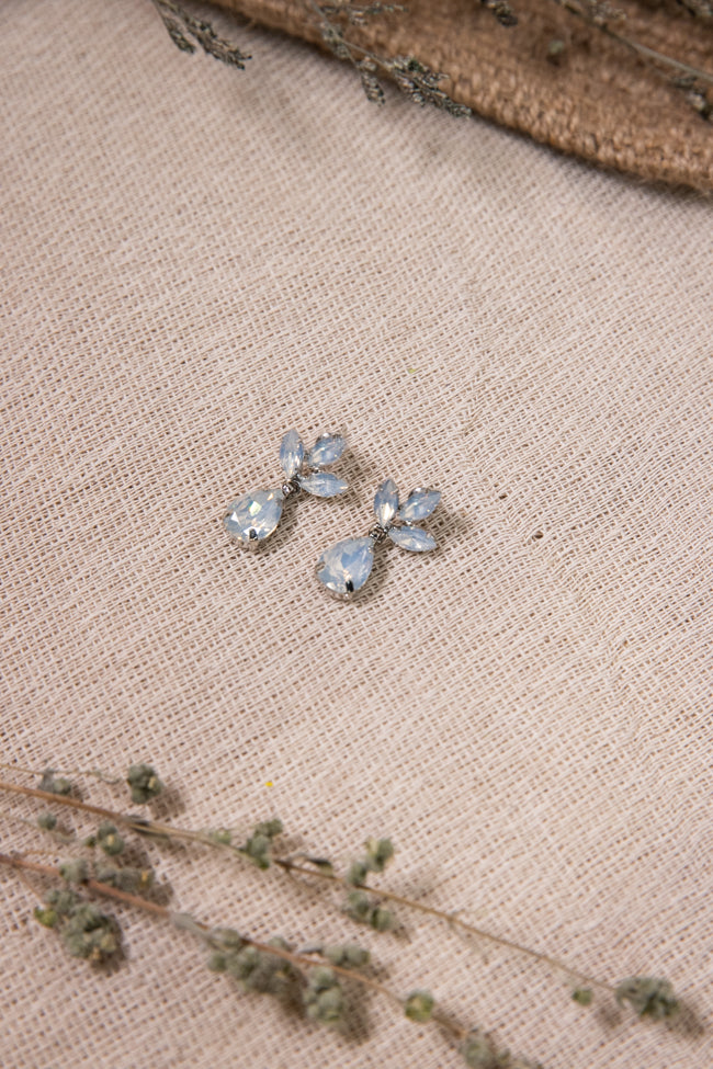 Bita Earrings - Sage Iridescent Crystal
