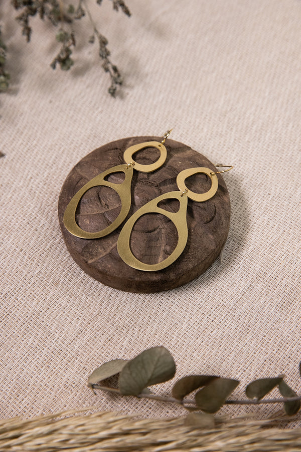Laine Earrings - Brass