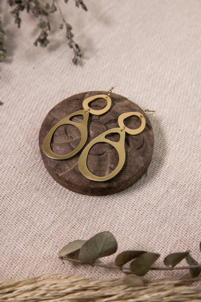 Laine Earrings - Brass