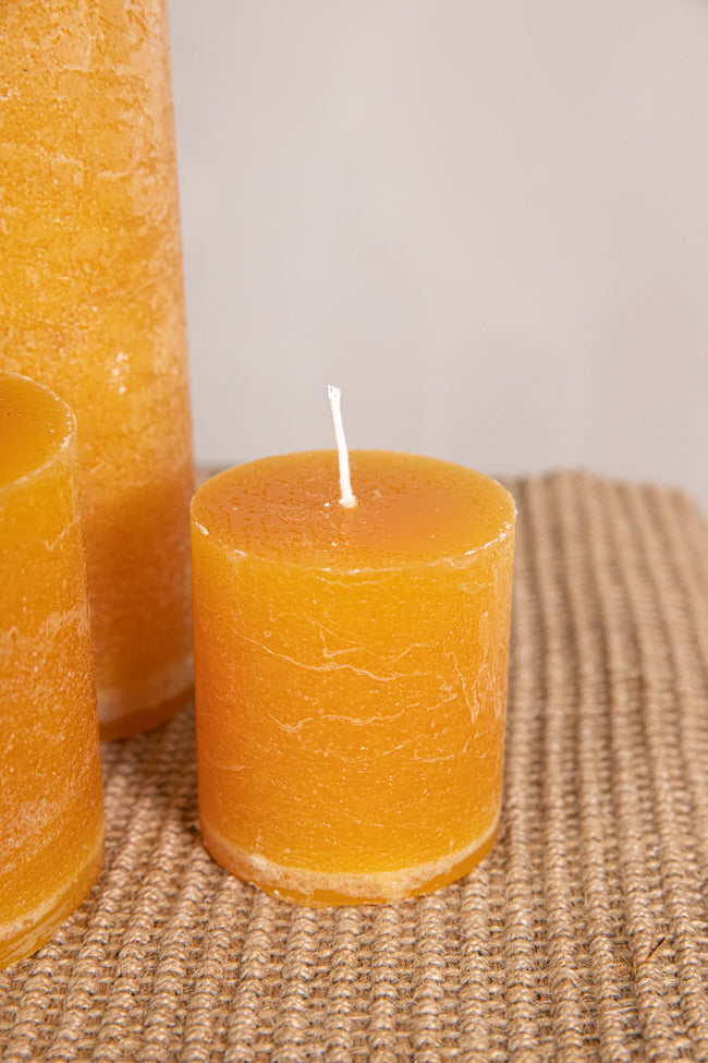 Cote Nord Pillar Candle - Ocra - H7.5xD7cm