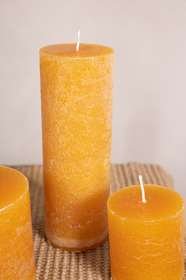 Cote Nord Pillar Candle - H20xD7cm - Ocra