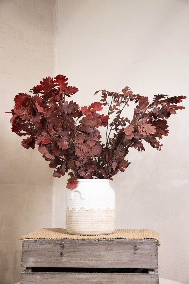 Stoneware vase - White/Natural