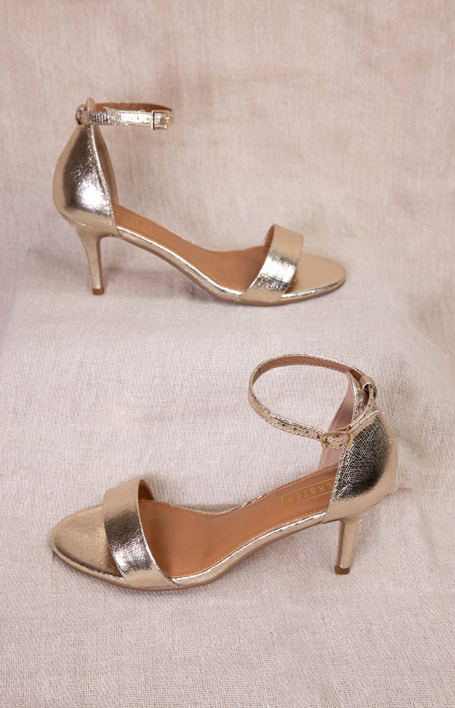 Cassie Heels - Textured Gold