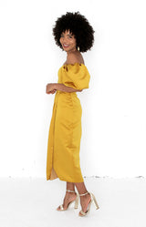 Sole Satin Dress - Canary Yellow