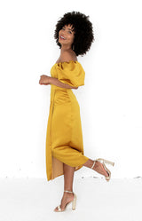 Sole Satin Dress - Canary Yellow