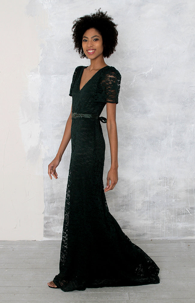 Clover Gown - Forest Green