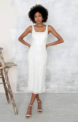 Eviana Hand Beaded Dress - Ivory