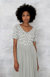 Leandra Hand Embellished Gown - Sage