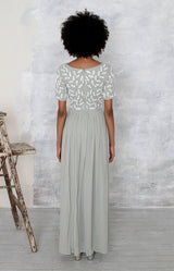 Leandra Hand Embellished Gown - Sage