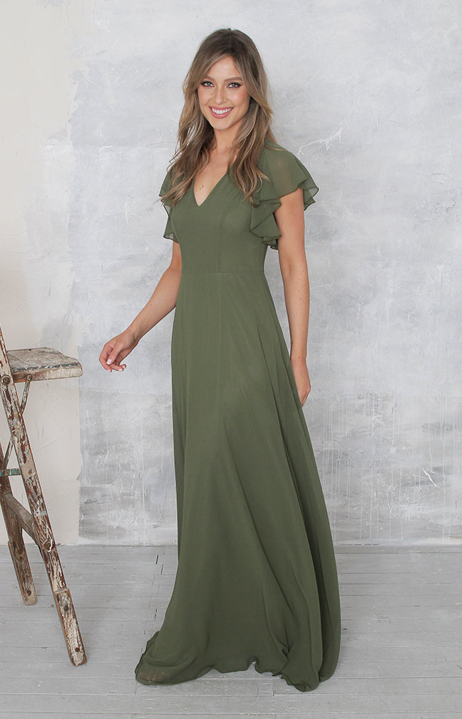 Maye Gown - Olive Green