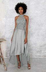 Marjorie Hand Beaded Top - Sage