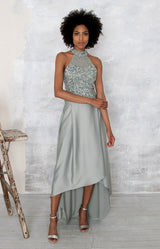 Marjorie Hand Beaded Top - Sage