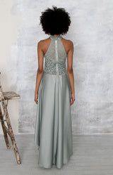 Marjorie Hand Beaded Top - Sage
