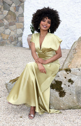 Zana Satin Gown - Sand