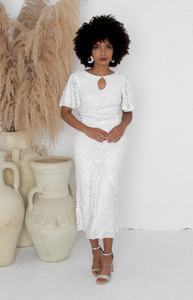 Robyn Dress (Hand Beaded) - Ivory