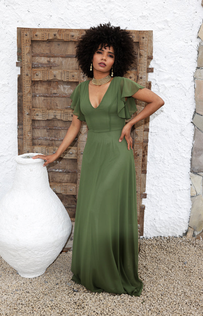 Maye Gown - Olive Green