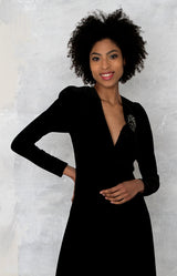 Rosalia Beaded Brooch - Olive