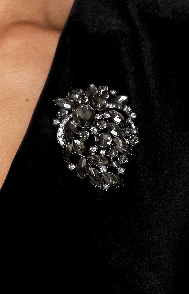 Rosalia Beaded Brooch - Olive