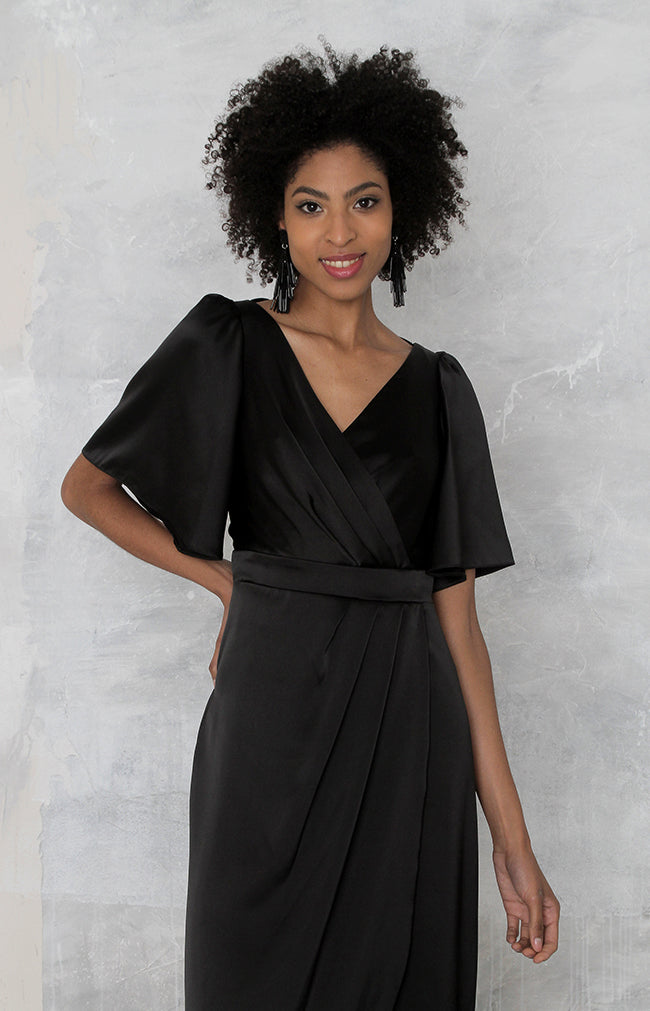 Renata High Back Gown - Black