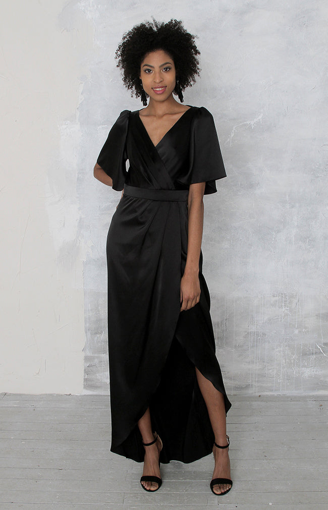 Renata High Back Gown - Black