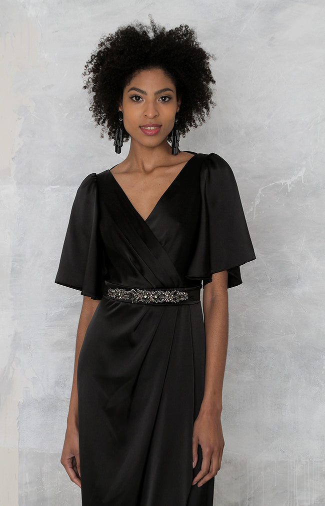 Renata High Back Gown - Black