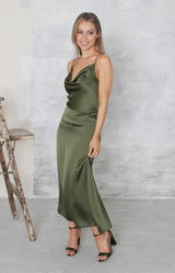 Alena Midi Dress - Olive Green