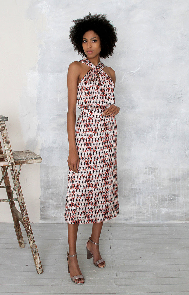 Calista Printed Top - Rust
