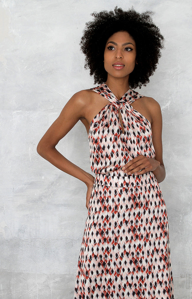 Calista Printed Top - Rust