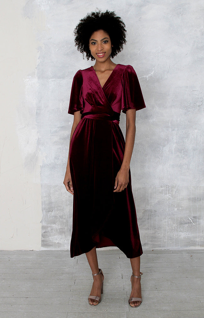 Verity Velvet Dress - Mulberry