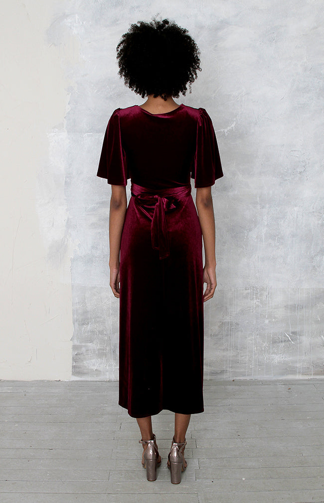 Verity Velvet Dress - Mulberry