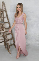 one of Folkster's dusty rose bridesmaid dresses in the Fabia collection