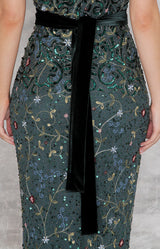 Jade Velvet Belt - Forest Green
