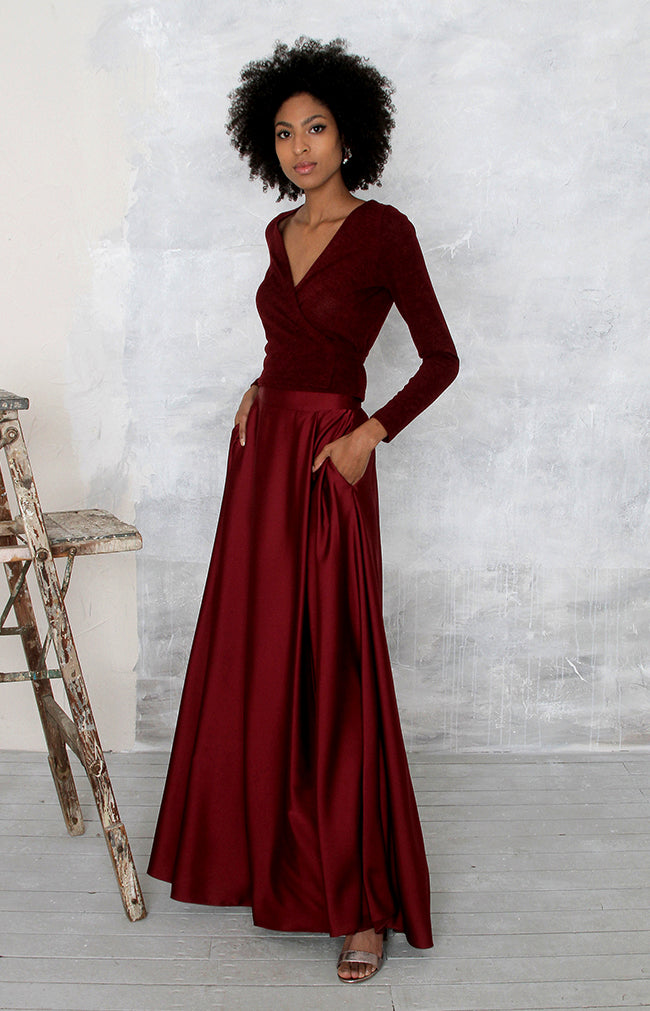 Cassia Top - Burgundy
