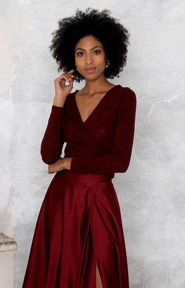 Cassia Top - Burgundy