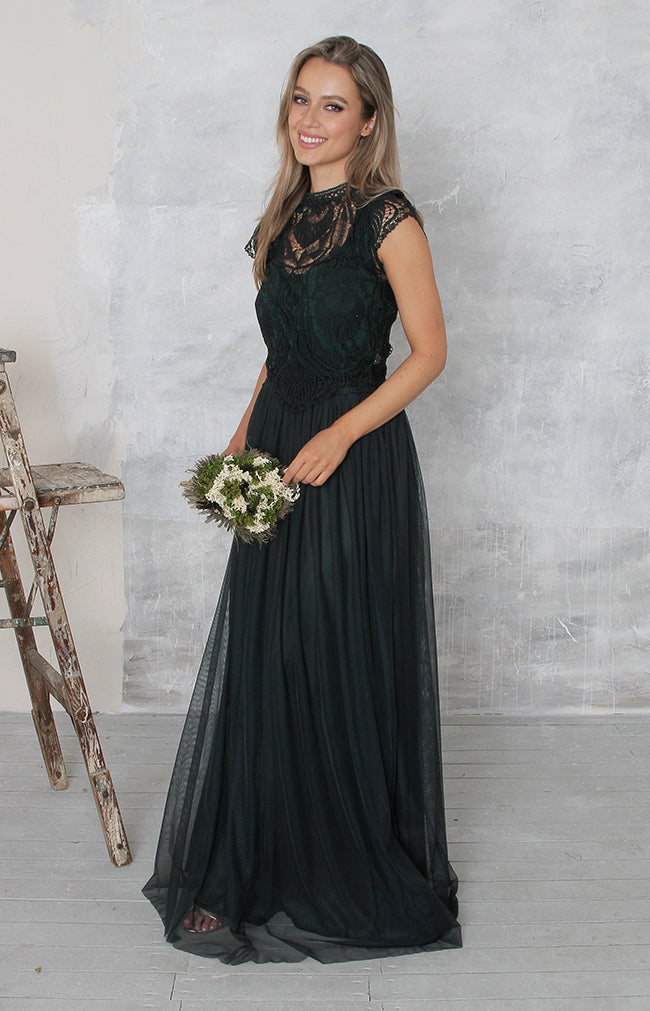 Phoebe Tulle Skirt - Forest Green