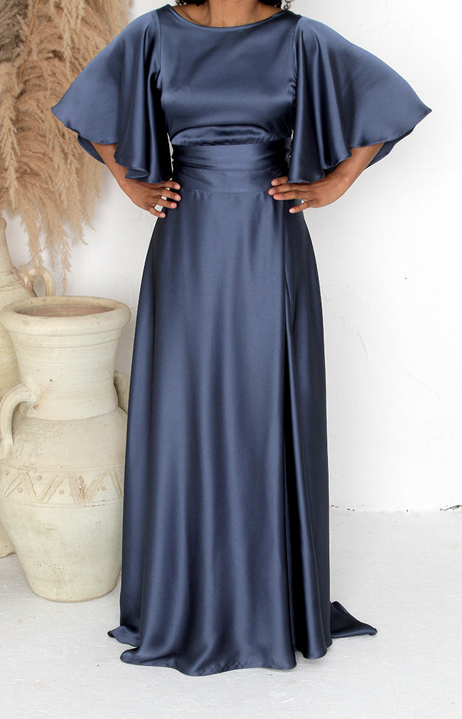 Sarena Satin Skirt - Infinity Blue