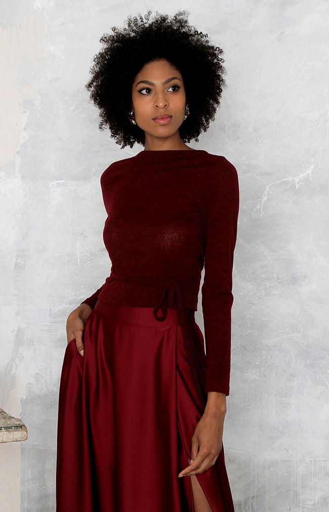 Cassia Top - Burgundy