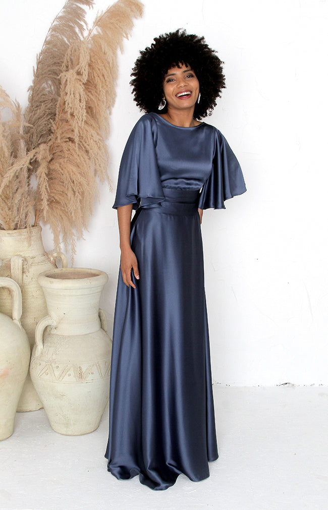 Sarena Satin Skirt - Infinity Blue